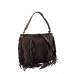 Bolso De Hombro Grande Con Flecos